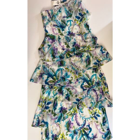 Lauren Ralph Lauren Marcellus One Shoulder Floral Georgette Gown Size 16 NWT - Picture 2 of 11